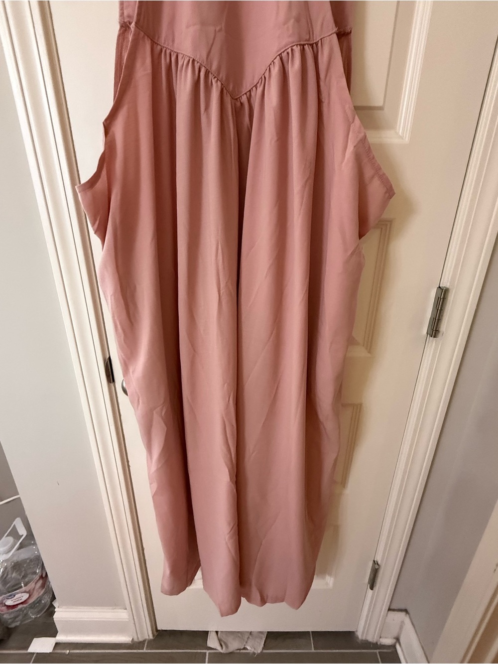 Plus Size Pink Pinafore Apron Jumpsuit Dress Pockets 5XL, New With Tags - Picture 6 of 9